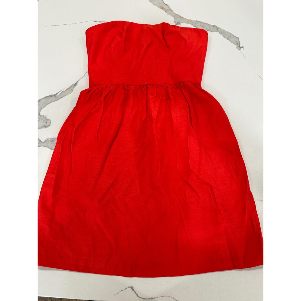 Ann Taylor LOFT‎ Womens Red Strapless Fit and Flare Mini Dress Size 0 Sweetheart
